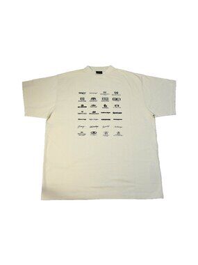 Balenciaga Archives Logo Oversized T-Shirts Light Beige